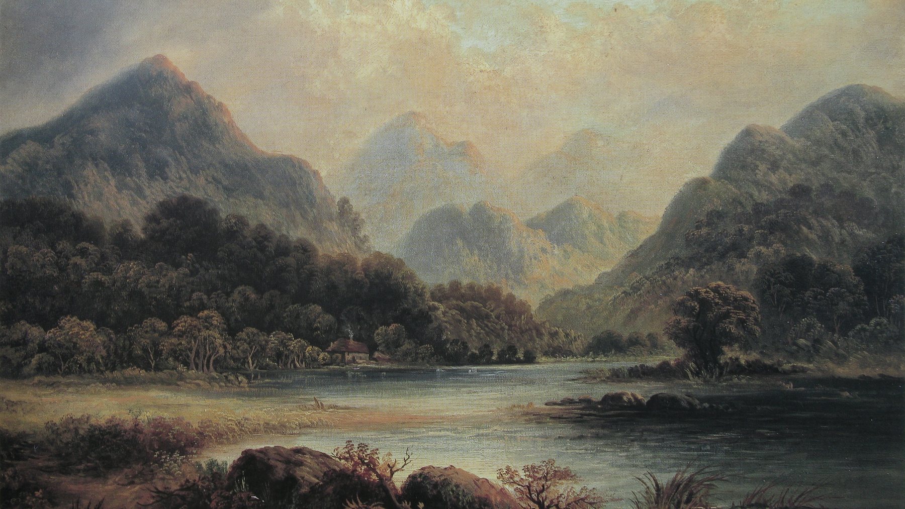 A nineteenth century painting of the pass of Glencoe under heavy cloud