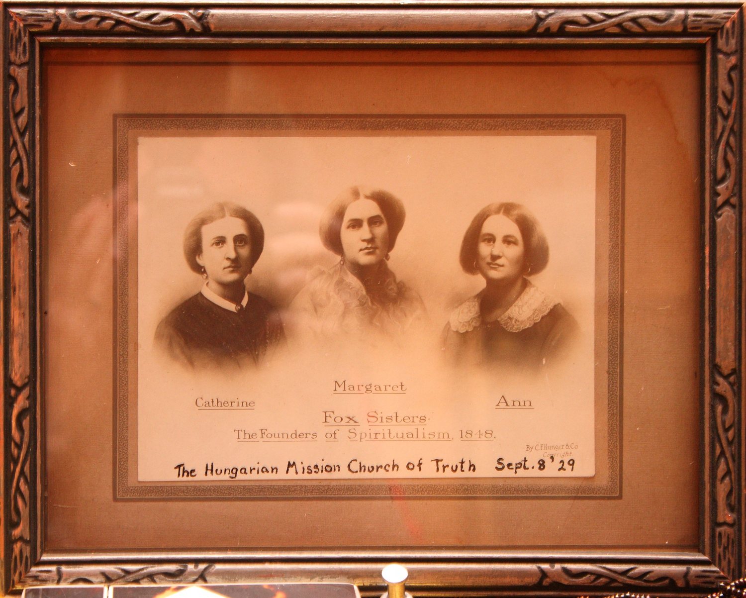 A nineteenth century photograph of the three Fox sisters